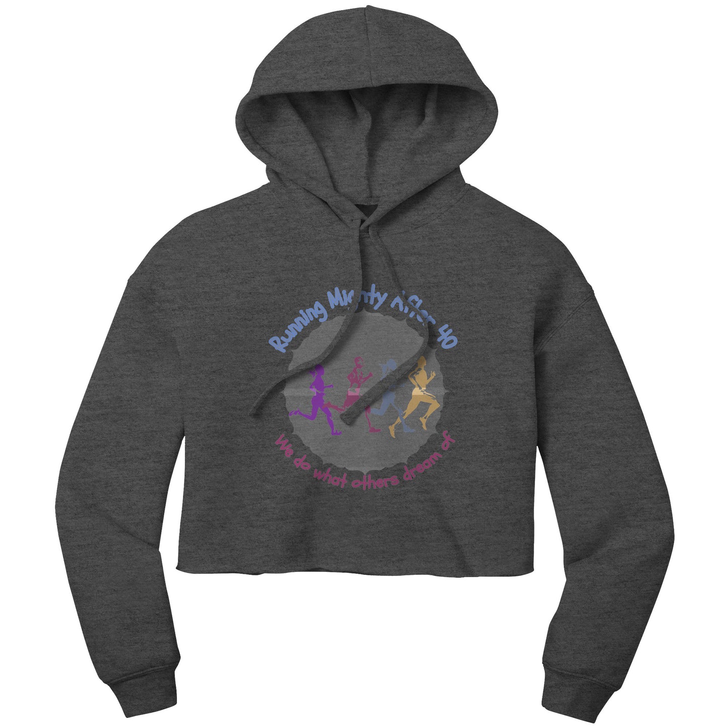 Running Mighty After 40 - Women's Crop Fleece Hoodie