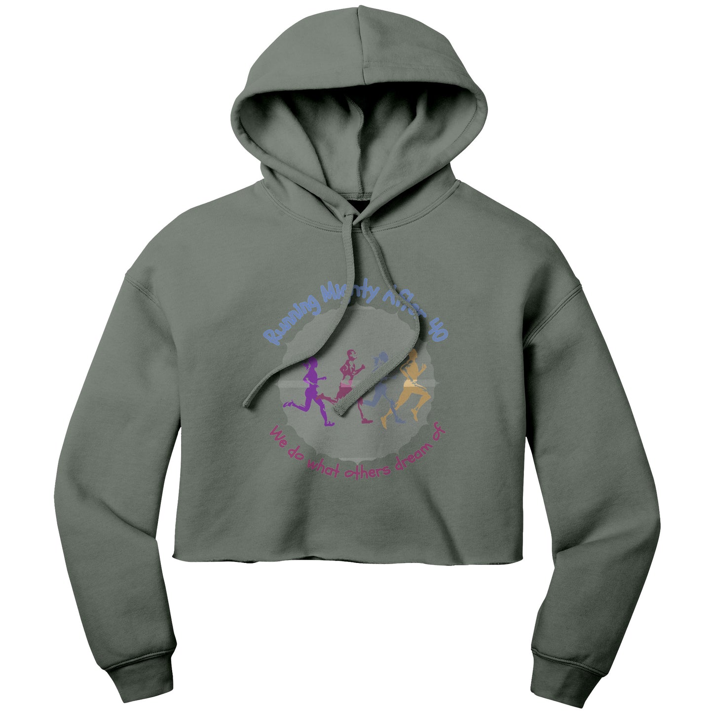 Running Mighty After 40 - Women's Crop Fleece Hoodie