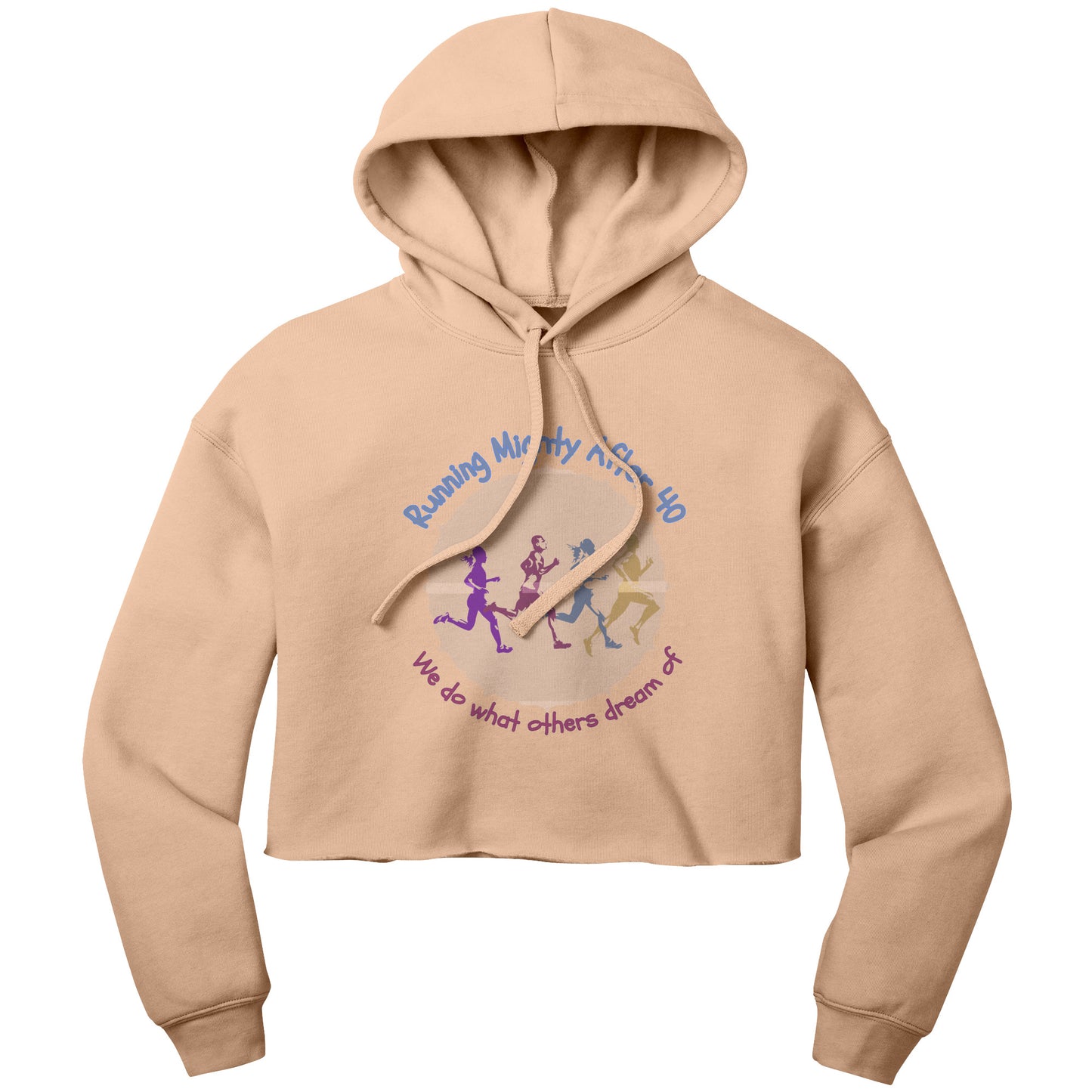 Running Mighty After 40 - Women's Crop Fleece Hoodie